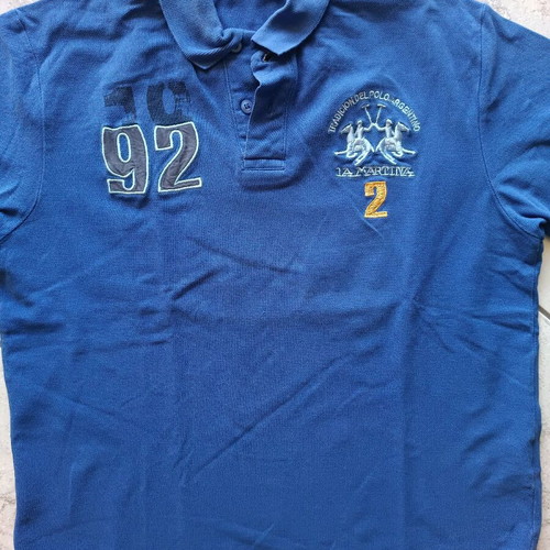 La Martina blue men's polo shirt Medium Slim Fit like new