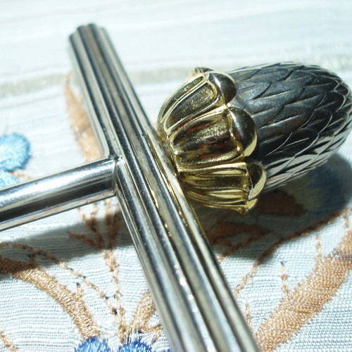 Sterling silver wine opener 19th century with 18k gold plating like new