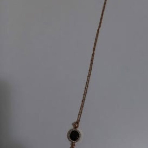Folli Follie key necklace with long chain and authentic zircon