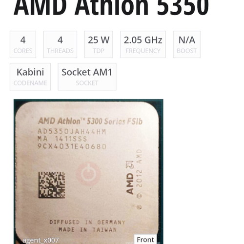 Msi AM1I motherboard with AMD Athlon 5350 Quad Core used