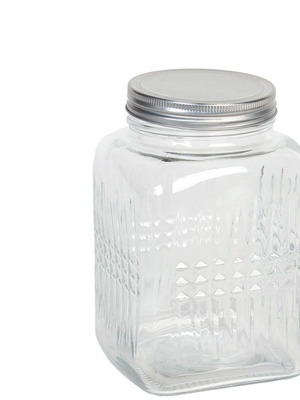Βάζο αποθήκευσης γυάλινο 2000 ml με μεταλλικό καπάκι καινούργιο