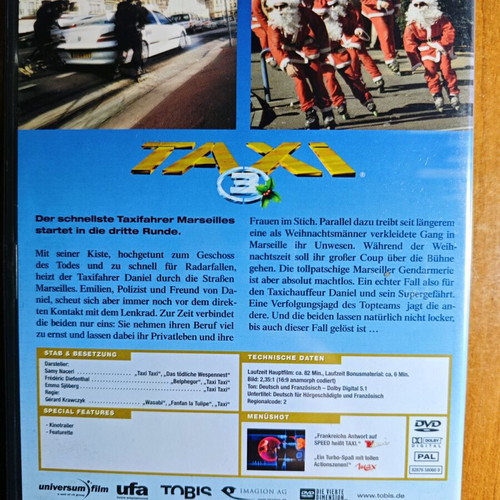 Taxi 3 DVD like new with French and German audio