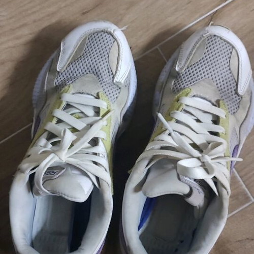 Puma athletic shoes used, size 38.5, white-purple