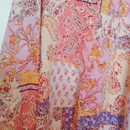 Only satin long shirt large, like new, multicolor