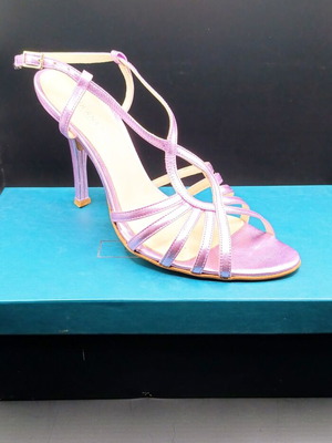 Bournazos leather sandals size 39 pink/champagne like new with 10 cm heel