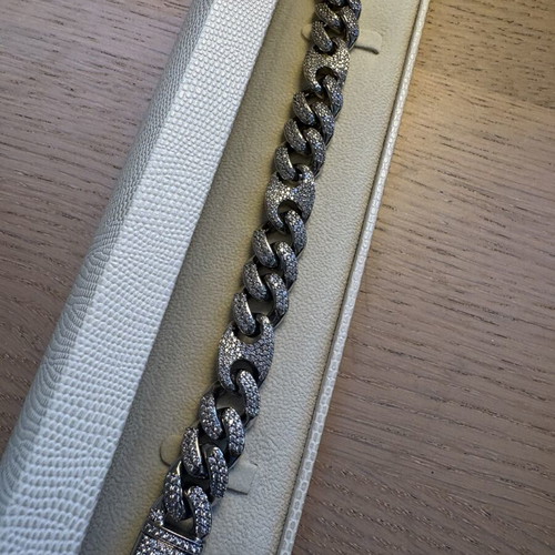 Gucci Cuban Bracelet with Zircon Stones New