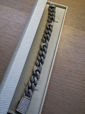 Gucci Cuban Bracelet with Zircon Stones New