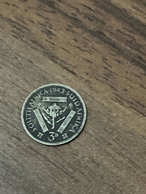 Silver South African coin