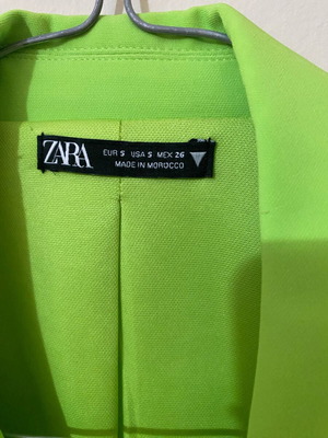 Zara cropped blazer used, green, size S