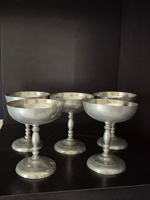 Silver-plated champagne cups used, set of 5
