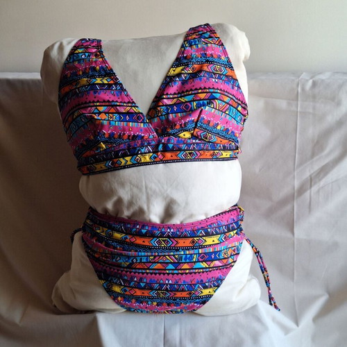 Temu bikini set XL neon ethnic aztec print new