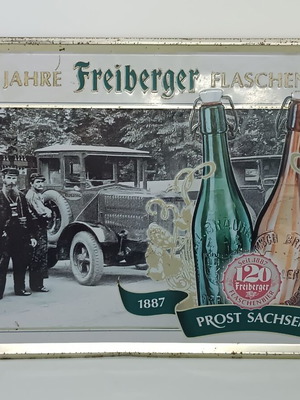 Freiberger beer advertising sign used, 30x19 cm