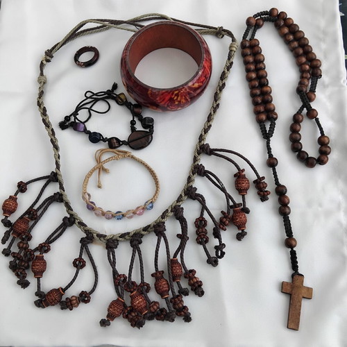 Handmade ethnic accessories like new, natural materials