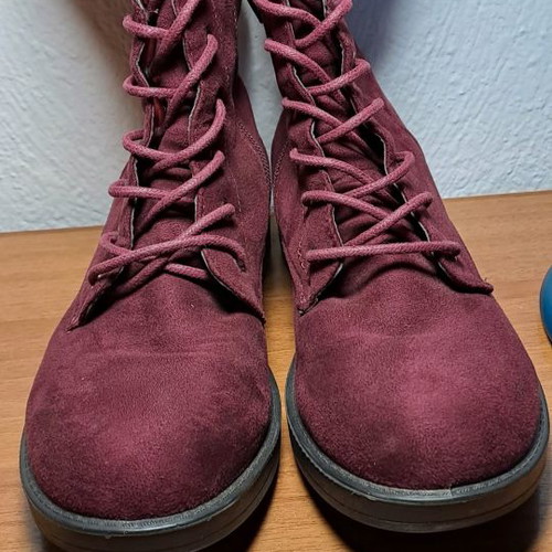 Burgundy ankle boots used, size 36
