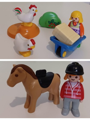 playmobil 123 ( 2 σειρές) με ζώα φάρμας.