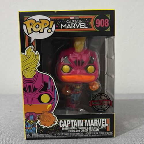 Captain Marvel Funko Pop new Blacklight 908