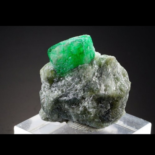 Emerald mineral in rock new with deep green color