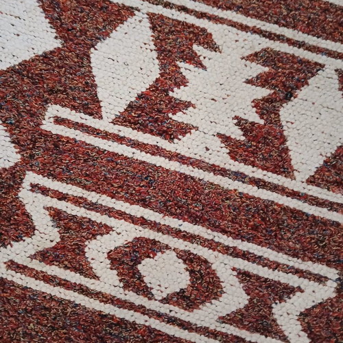 Handmade woven rug like new, cotton, 1.38x55 cm