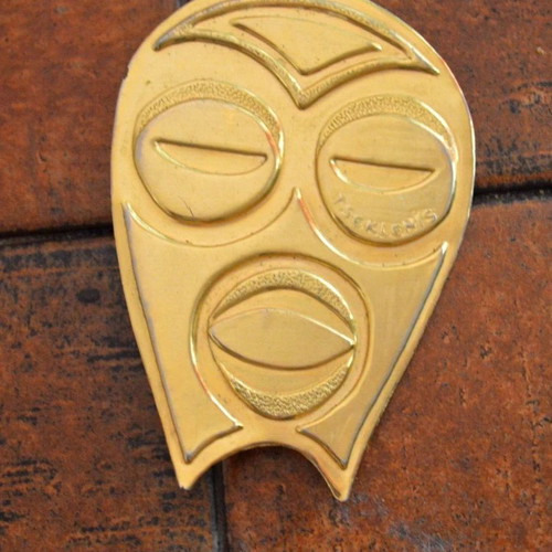 Giannis Tseklenis TSEKLENIS belt buckle used, 1970s, gold color