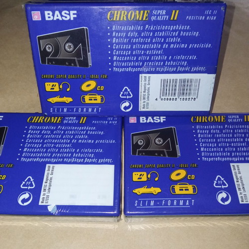 BASF Chrome Super Quality II 90 audio cassette pack of 5