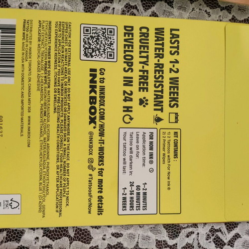 Tattoo sealed pack of 3 packages with 2 pieces each