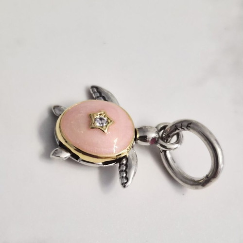 Pandora Dangle Charm Pink Sea Turtle with Murano Glass and 925 Silver new