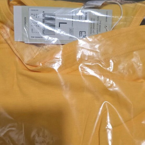 Adidas sleeveless t shirt new, yellow, size L