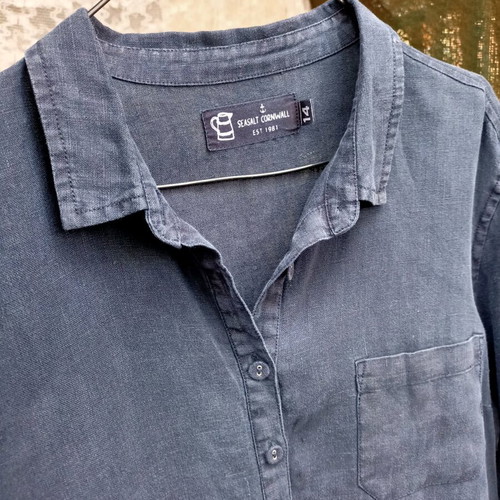 Seasalt linen tunic like new, size 42, navy blue