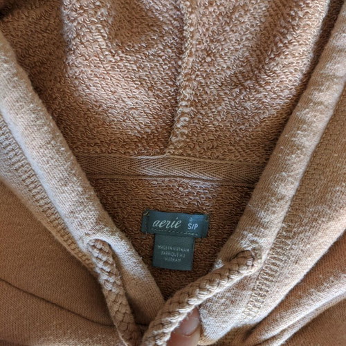 Brown Crop Hoodie used, brown cropped hoodie with hood, size S