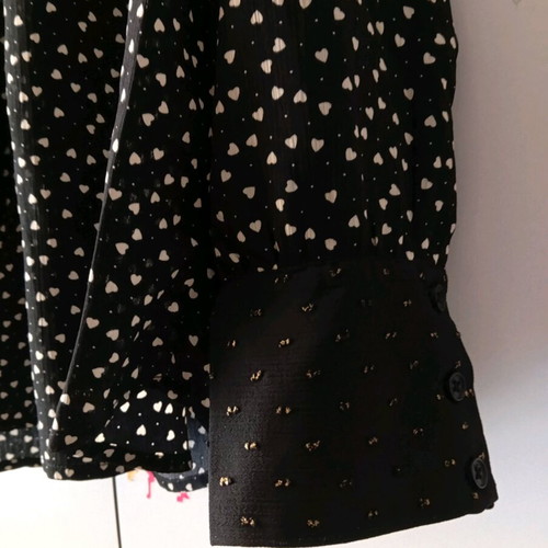 Cloud 9 black shirt with hearts like new, embroidered beads