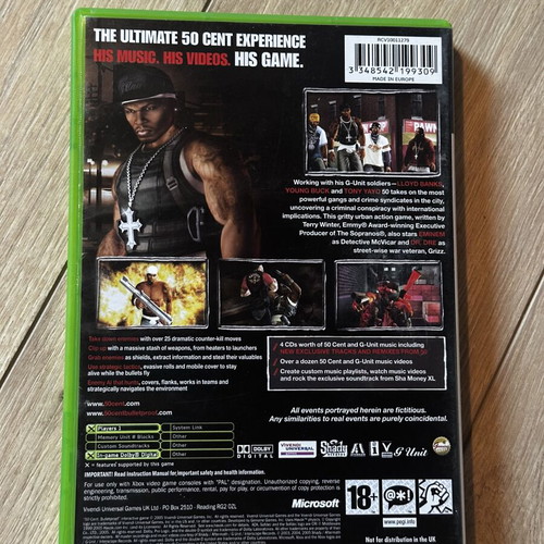 50 Cent Bulletproof Xbox Original game like new, complete with manual
