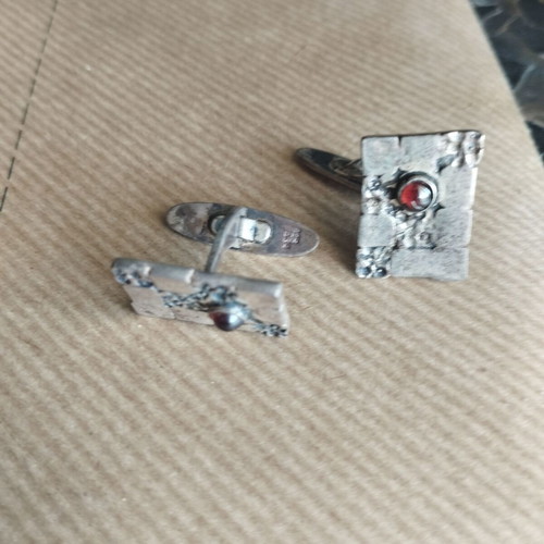 Vintage silver 925 cufflinks used with semi-precious stones
