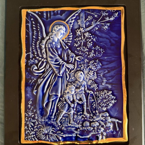 Byzantine porcelain icons set of 2 with gold details Crown Bavaria like new