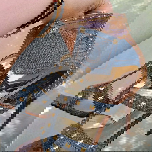 Πέδιλα 11cm τζιν & croco, ν.39, σαν καινούργια, με τρουκς