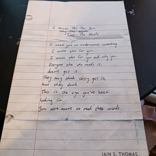 I Wrote This For You: Just The Words poetry book like new