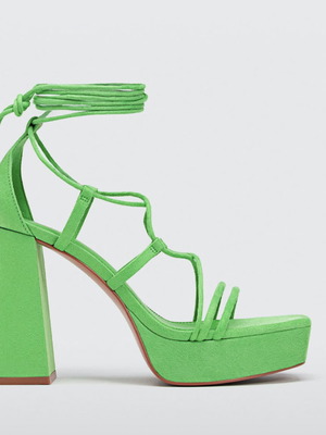 Platform sandal new, green, size 38