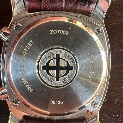 Zodiac Chronograph Z07003 Swiss Made wristwatch like new, grey and brown