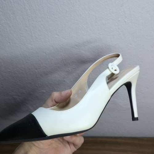Francescomilano leather slingback pumps size 39 like new, black and white