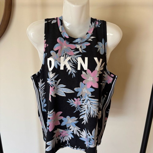 DKNY sleeveless top size M like new, black and pink