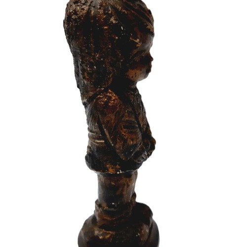Vintage Copper Figurine Girl 16 cm 290 g with Patina