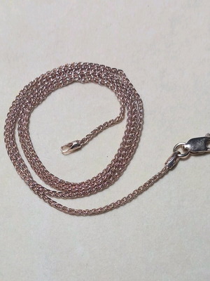 Ασημένια αλυσίδα λαιμού 925° επίχρυση με rose gold, μήκος 45cm