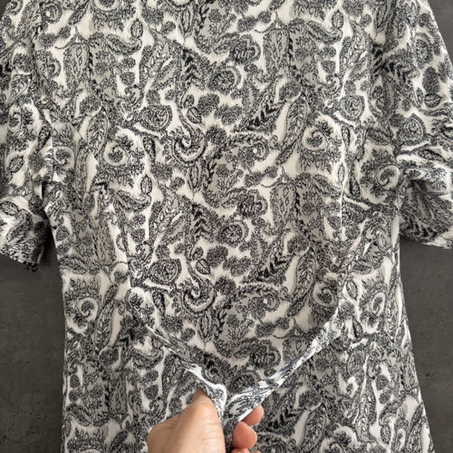Doca women's mini shirt dress like new, white and gray