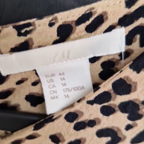 H&M animal print viscose dress like new, black and beige