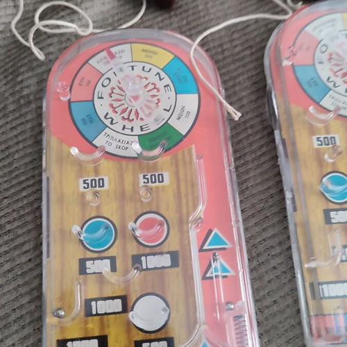 Vintage Fortune Wheel pinball toys collection 80s, 6 pieces with helicopters and extras