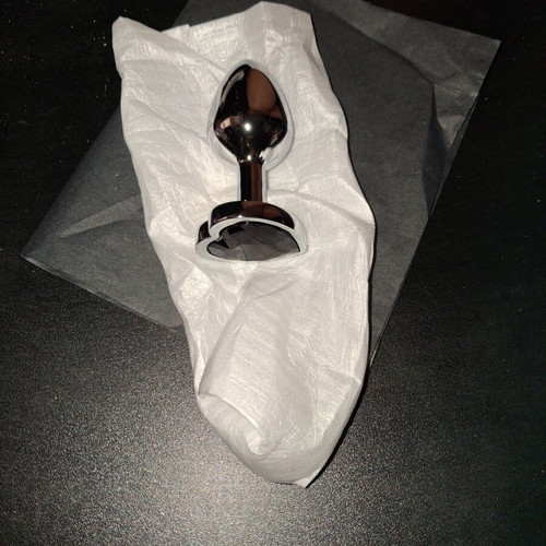 Anal plug black 7.5 cm with heart and surprise gift new