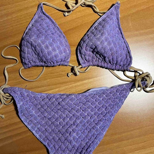 Dona Di Mare bikini used, purple lilac with golden threads, size M