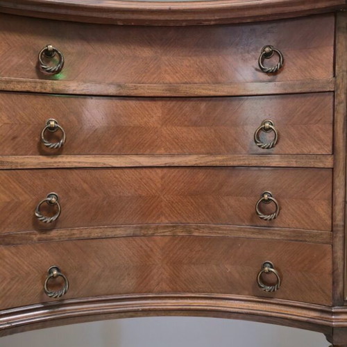Vintage walnut buffet refurbished with removable mirror