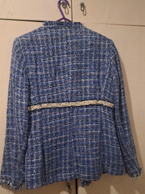 Zara Basic blue tweed jacket like new