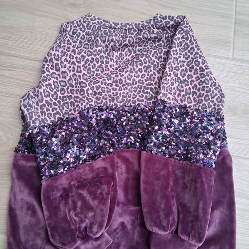 Chief long-sleeve blouse like new, black and purple, size 164 cm