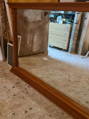 Wall mirror 180 x 90, like new, solid beech wood with bijou crystal